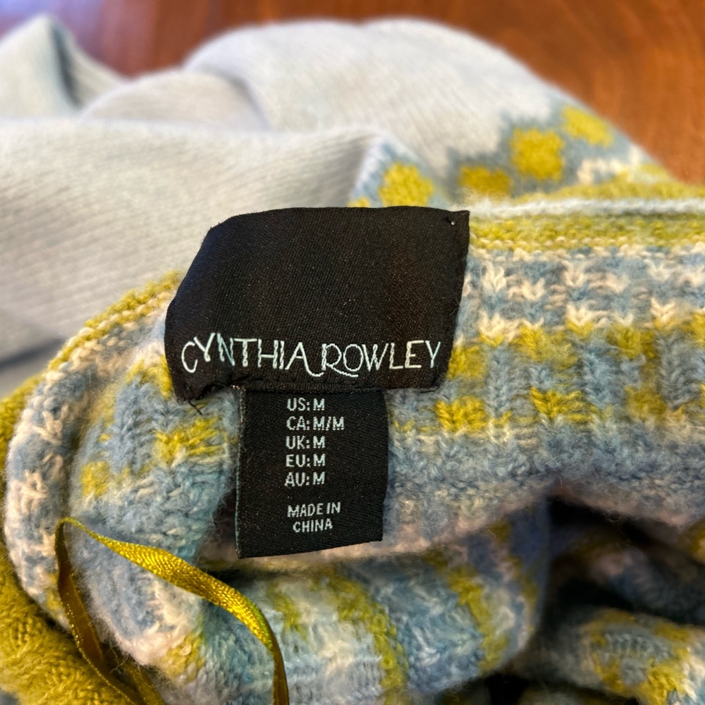 Cynthia Rowley green blue sweater - Picture 7 of 11